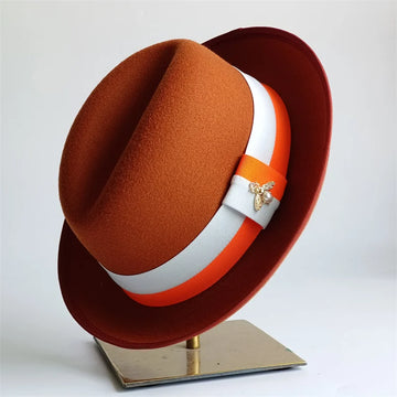 Caramel Retro Men's Fedora Spring Hat Unisex Men's Bow Women's Curved Brim Wide Brim Sun Hat Straw Hat Beach Hat sombrero hombre