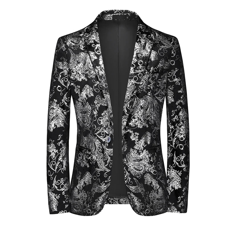 2022 New Gold Silver Shiny Blazers Men Night Club DJ Stage performances Suit Jacket Fashion Men Slim Party Jacket Coats 6XL-M