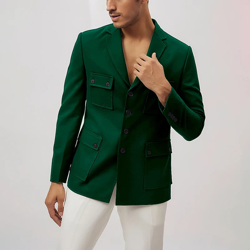 2025 New Style Stylish Men's Suit 2 Pieces Jacket Pants Casual Travel Commute Work Office Male Suits Set