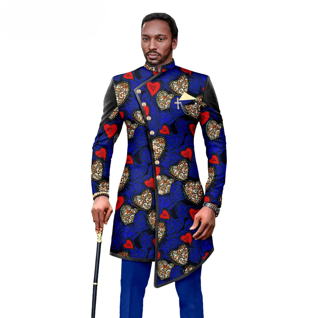 African Suits for Men Single Breasted Embroidery Blazer and Pants 2 Piece Set Dashiki Outfits Party Wedding Clothes A2416080