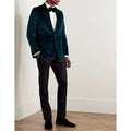 Men Velvet Suit New Style Fashion Suits Set 2 Pieces Jacket Pants Business Casual Banquet Custom Tuxedo