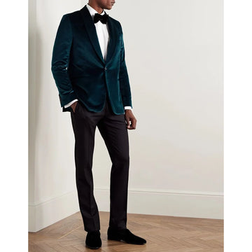 Men Velvet Suit New Style Fashion Suits Set 2 Pieces Jacket Pants Business Casual Banquet Custom Tuxedo