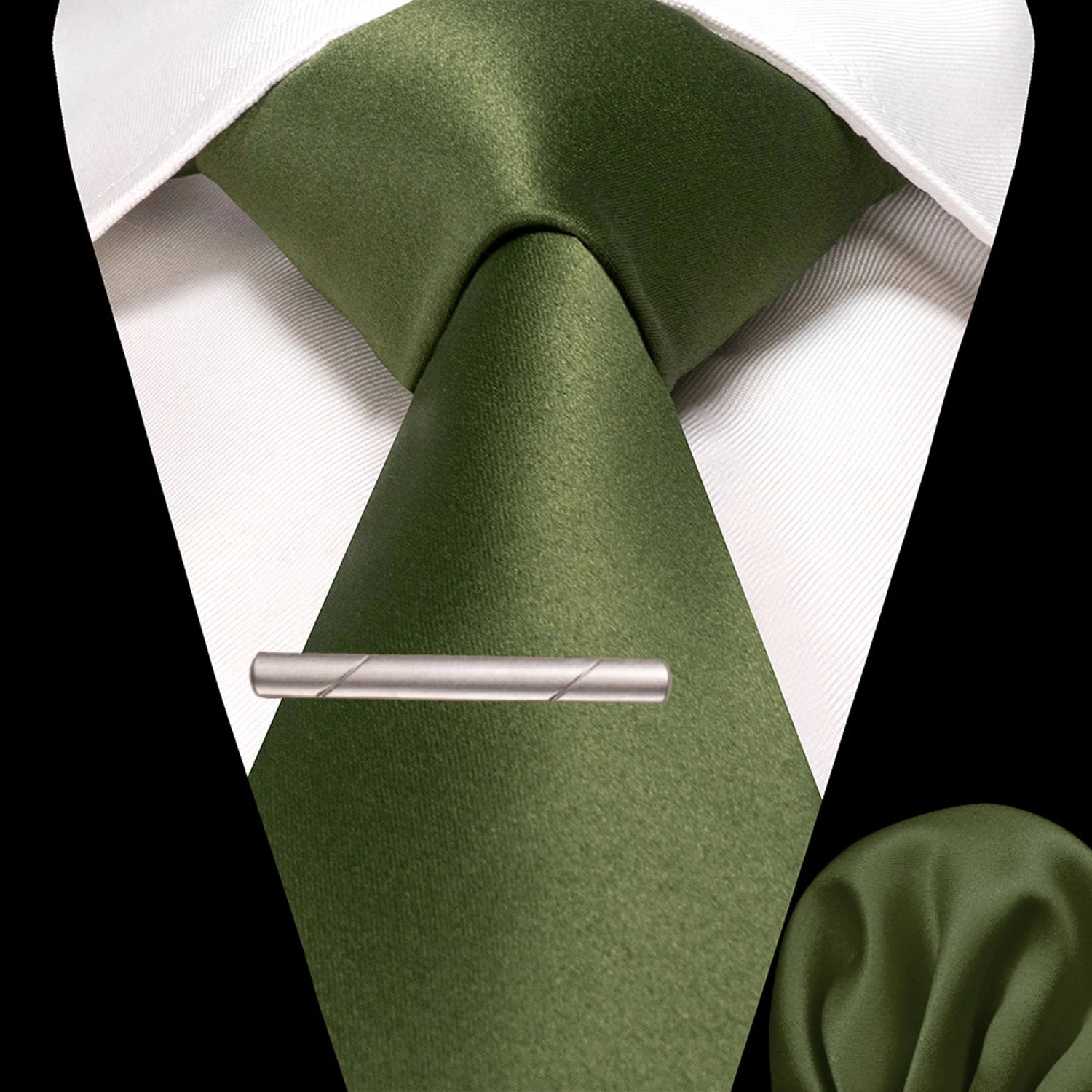 JEMYGINS Solid polyester Men Tie Handkerchief tie clip Set Blue Pink Mint Green Necktie for Wedding Party Business Accessories