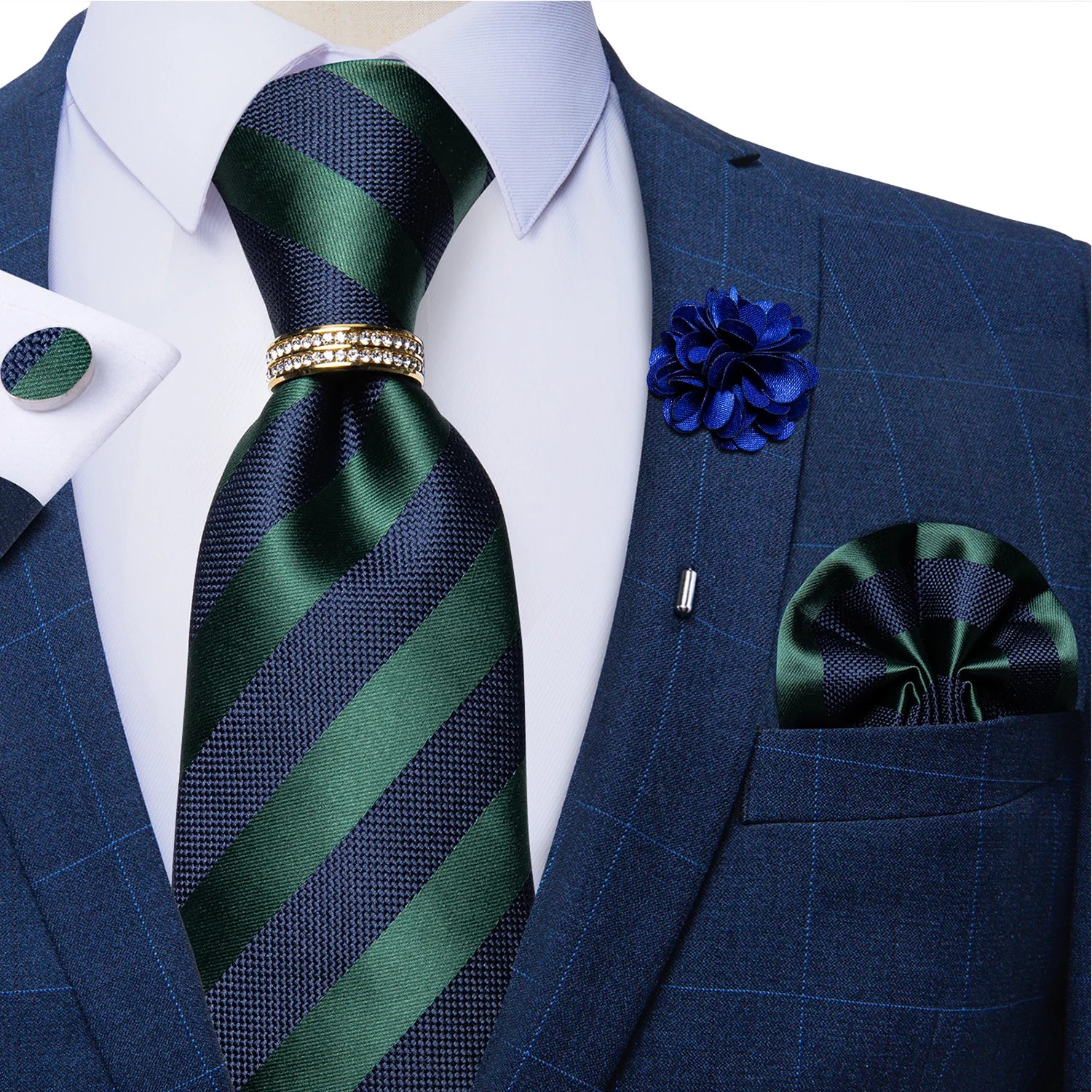 8cm Men Silk Tie White Solid Necktie Men's Formal Wedding Party Ties Cufflinks Hanky Flower Brooch Set Men Gift Corbatas DiBanGu