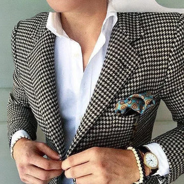 Plaid Suit Jacket For Men 1 Pc Notch Lapel Houndstooth Business Blazer For Wedding Party Fashion Coat XS-5XL Ready to Ship 2025