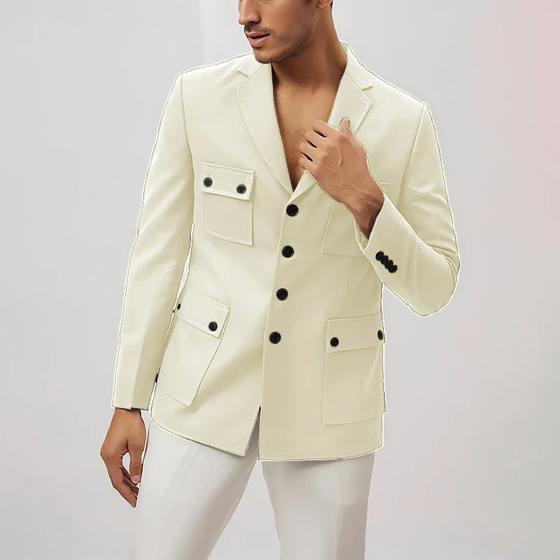 2025 New Style Stylish Men's Suit 2 Pieces Jacket Pants Casual Travel Commute Work Office Male Suits Set