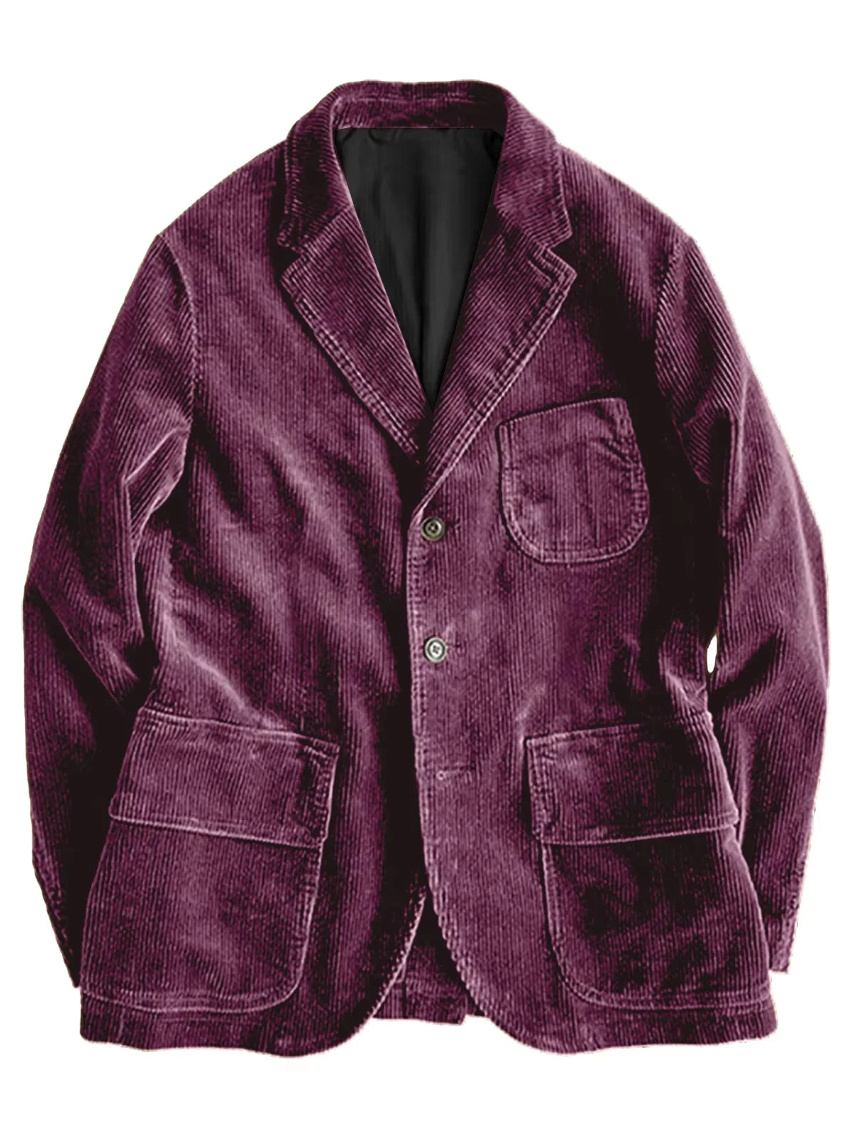 Vintage Men‘s Corduroy Safari Jacket Brown Notched Lapel Slim Fit Flap Pocket Fashion Casual Sport Coat For Office Daily Wear