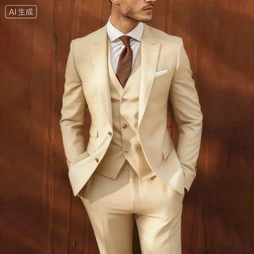 Ternos masculinos de negócios, elegante, 3 peças, único breasted, lapela repicada, smoking de casamento, festa diária, roupa mas
