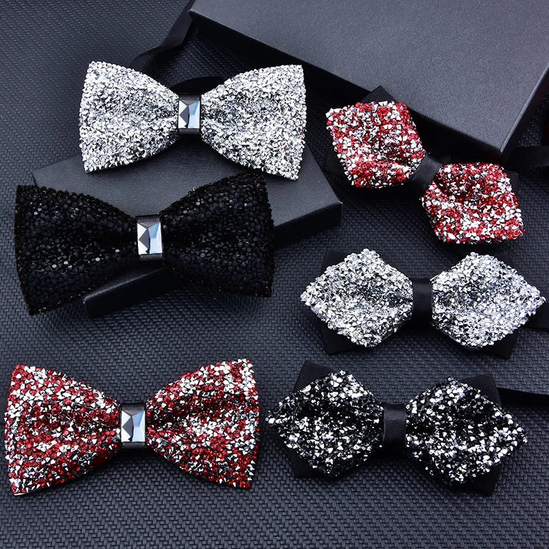 Men Adult Bowtie Shiny Fashion Wedding Party Formal Gift Multicolor Adjust Neck Bow Tie