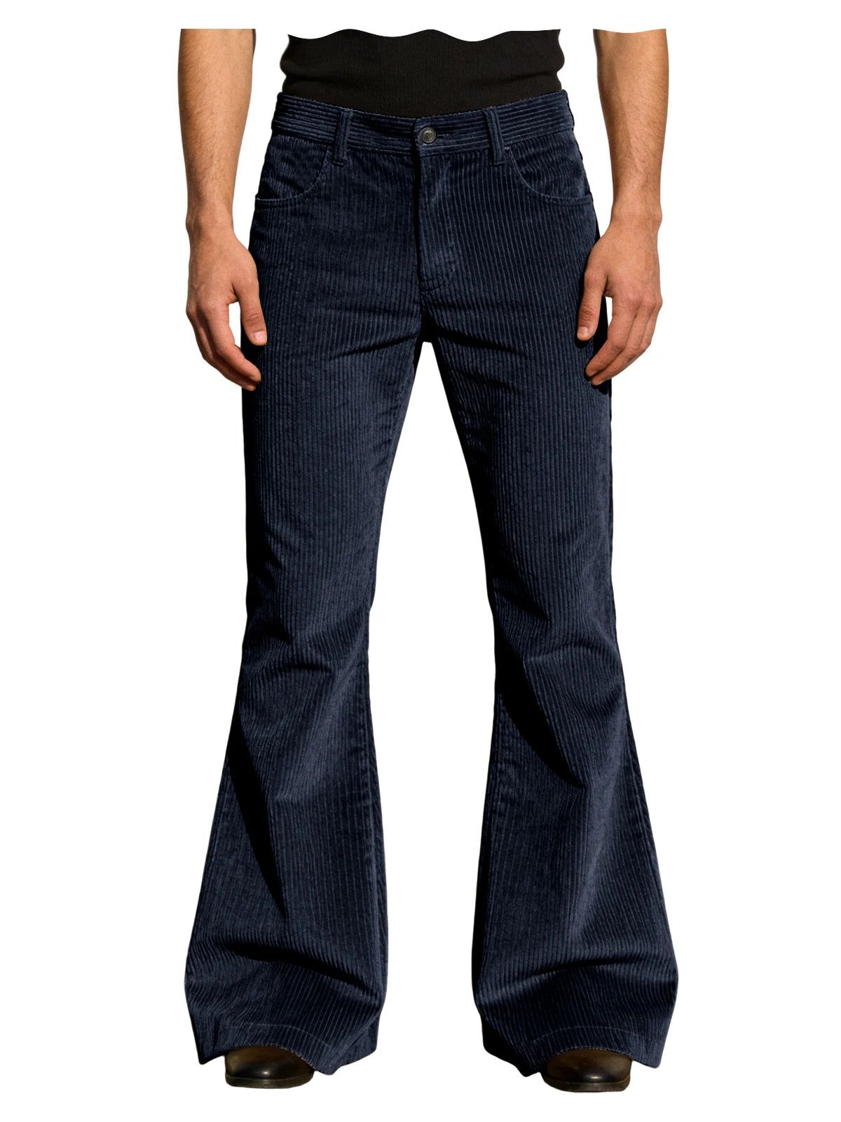 Men's Corduroy Flare Pants Vintage High Waist Bell Bottom Trousers Retro 70s Style Casual Pants for Daily Wear Streetwear