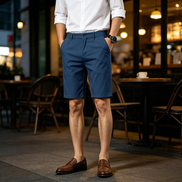 Men Cotton Solid Knee Length Bermuda Shorts Straight Chino Shorts Front Back Pockets Breathable Summer Beach Daily Casual Shorts