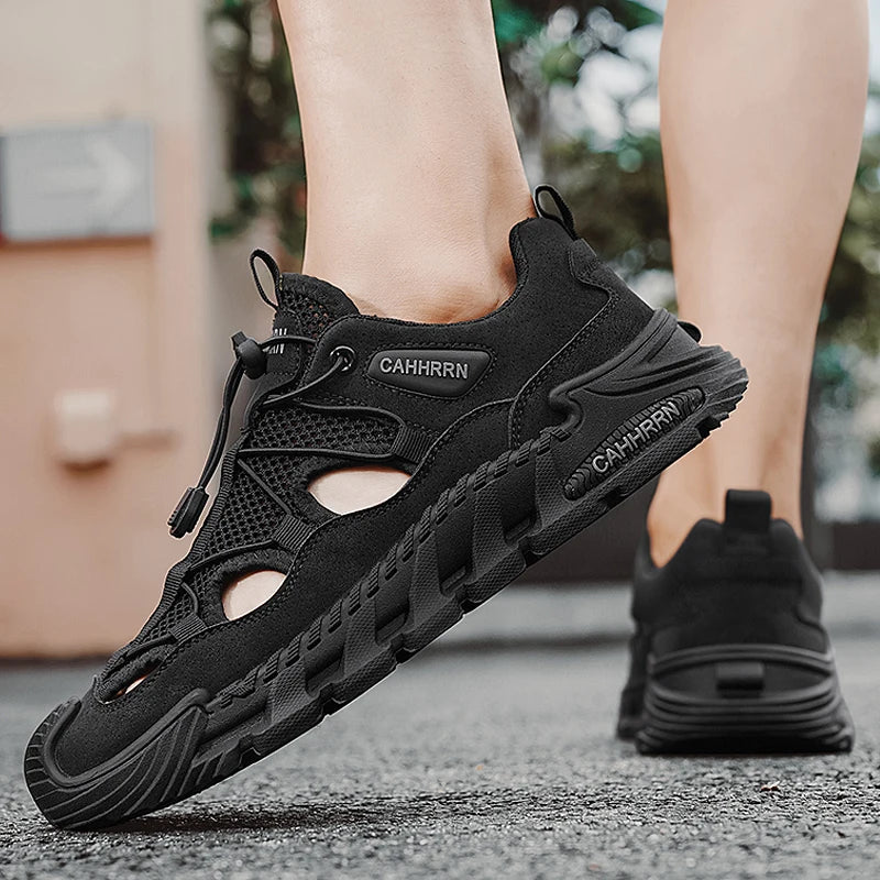 Summer Shoes for Men Outdoor Hiking Sandals Breathable Water Beach Baotou Wading Sandals Camping Climbing Aqua Sneaker