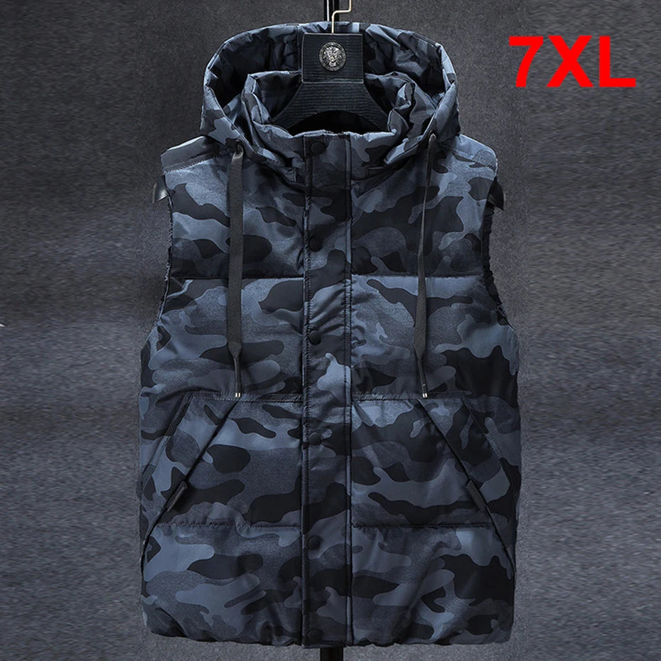 Camouflage Vest Men Fashion Sleeveless Jackets 7XL Plus Size Vests Spring Autumn Camo Vests Coat Male Big Size 7XL