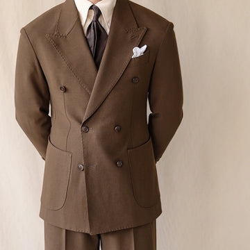 British Style Men Suits Casual Business Double Breasted Suit Jacket Wedding Groom Business Social Banquet Tuxedo Costume