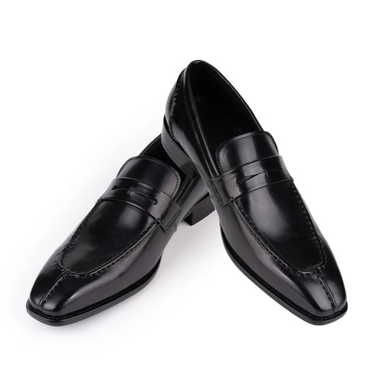 Brand Loafers Men Cowhide Leather Shoes Fashion Handmade Business Dress New Arrival Elegant Office Formal Suits Matches Man Shoe