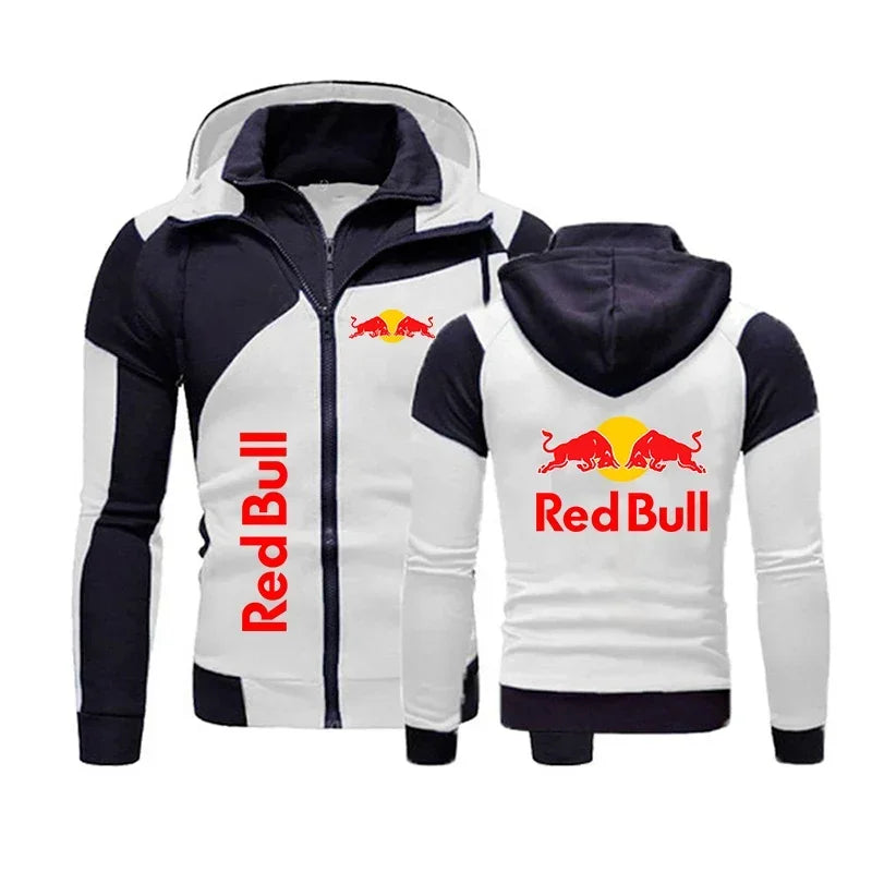 2024 Autumn Men Red Bull Logo Print Hoodie Sweatshirt Trendy Harajuku Pullover Men Sportswear Red Bull Racing Clothing Zip Hoody