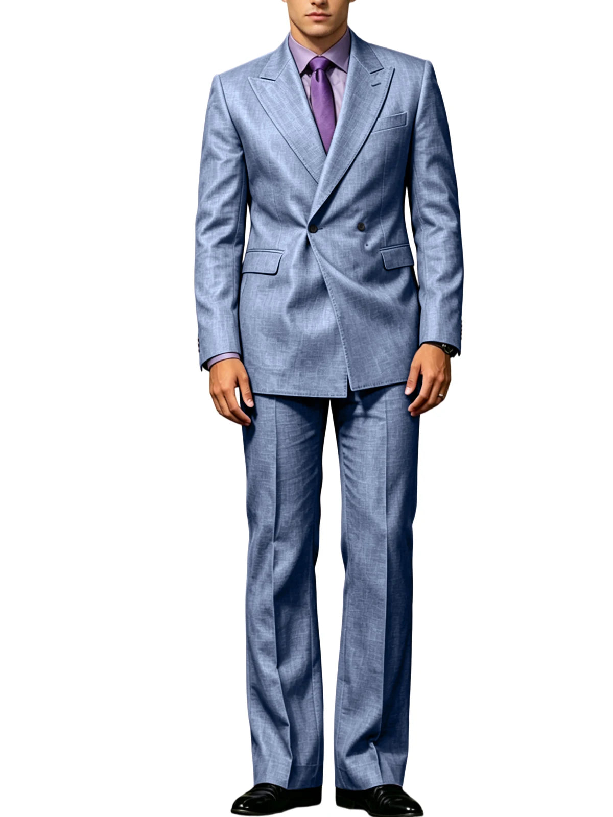 Vintage Men's Beige Linen Suit Notched Lapel Double Breasted Formal Blazer Set Summer Lightweight Wedding Party Trousers Suit Fo