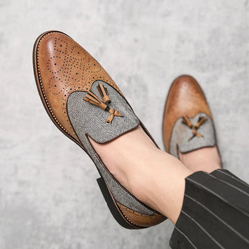 men leather shoes tassel loafers for men social shoe male classic shoes men elegant party moccasins mens fashion footwear
