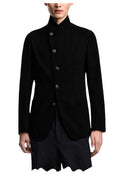 Vintage Men's Herringbone Jacket Stand Collar Slim Fit Wool Blend Formal Blazer Fashion British Style Sport Coat Business Casual