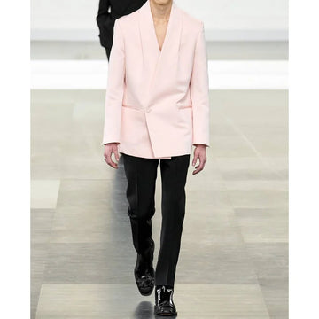 Pink Elegant Men's Suit Wedding Party Groom Tuxedo Business Casual High Quality Boutique Male Clothing
