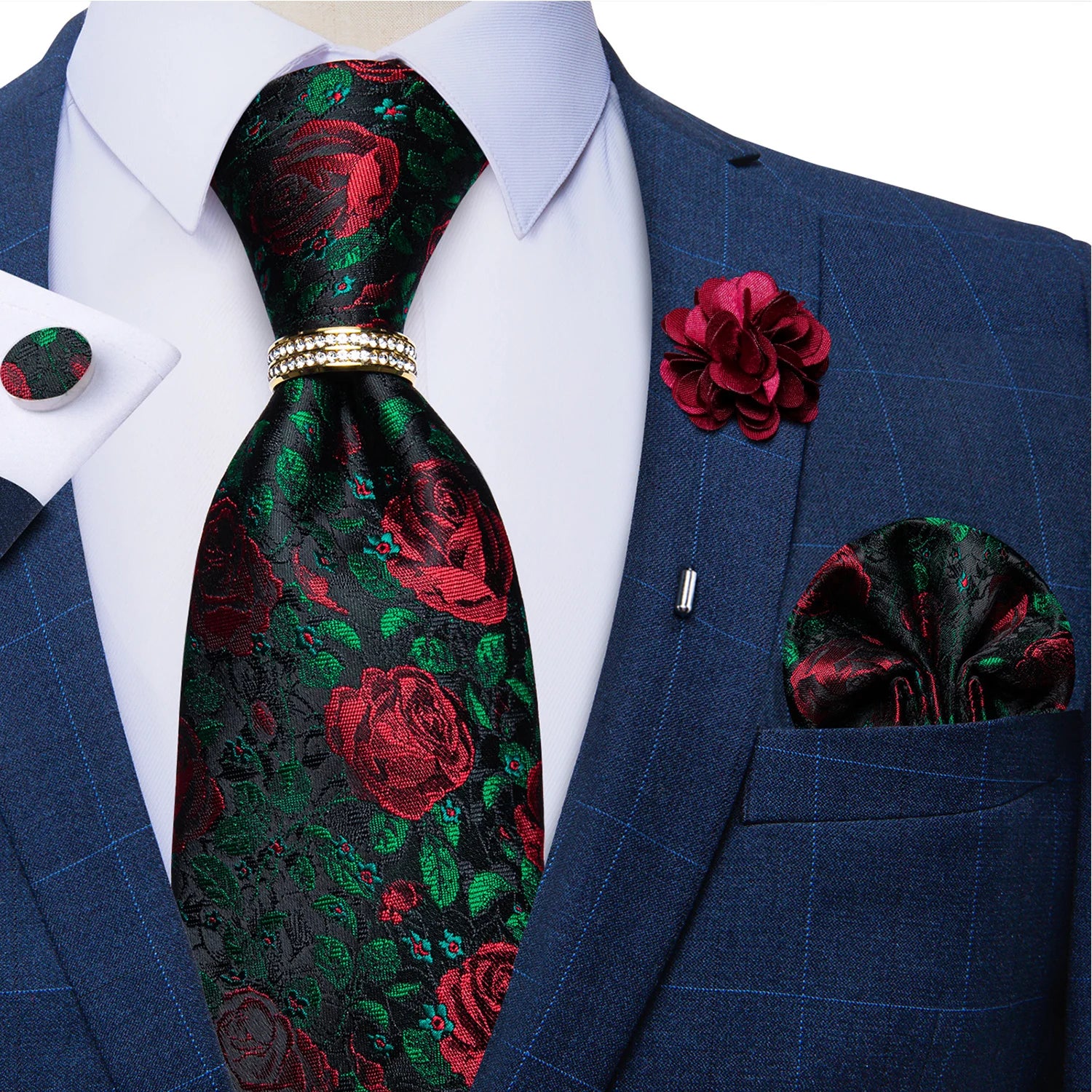 8cm Men Silk Tie White Solid Necktie Men's Formal Wedding Party Ties Cufflinks Hanky Flower Brooch Set Men Gift Corbatas DiBanGu