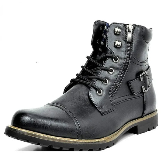 High-quality Men's Leather Boots Comfortable Non-slip Mens Boots Outdoor Wear-resistant Male Motorcycle Boot Botas Para Hombre