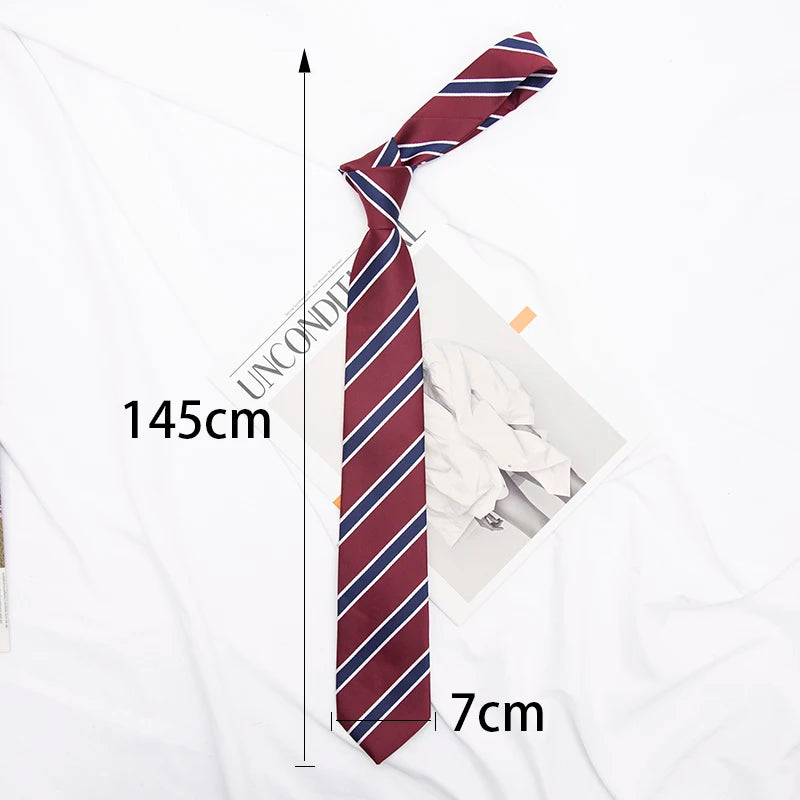 New JK Ties Women Striped Neck Tie Girls Japanese Style for Jk Uniform Cute Skinny Necktie Plaid Uniform School Men Accessories