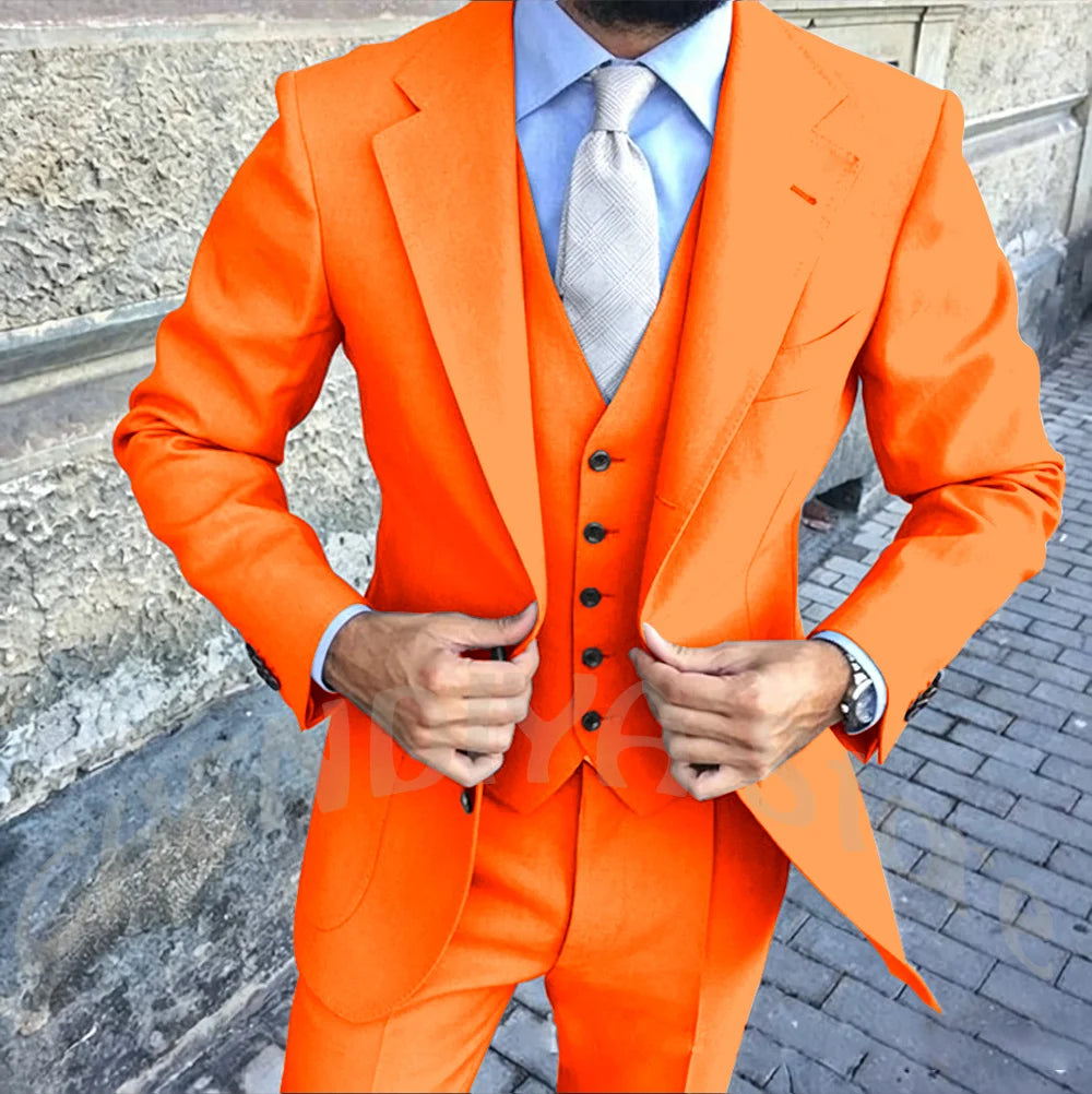 Latest Design Brown Man Work Suit Groom Tuxedos Notch Lapel Mens Business Suits Wedding  Dress Suit Sets (Jacket+Pants+Vest+Tie)