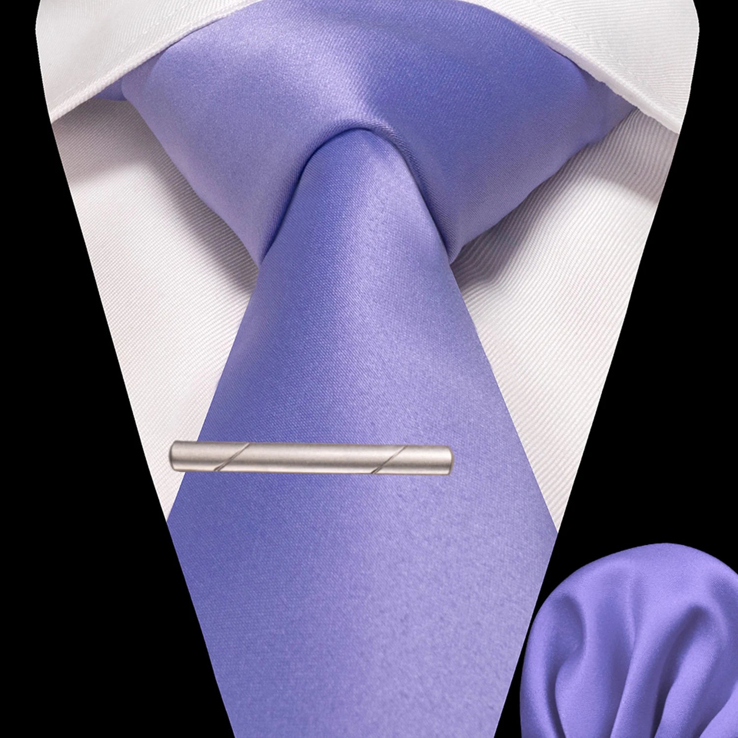 JEMYGINS Solid polyester Men Tie Handkerchief tie clip Set Blue Pink Mint Green Necktie for Wedding Party Business Accessories