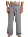 Vintage Men's Tie Waist Linen Blend Pants High Waist Wide Leg Casual Trousers Soft Breathable Lounge Pants for Men
