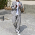 Light Gray Notch Lapel Single Breasted Men's Suit 2 Piece Casual Streetwear Daily Office Street Style Loose Fit Modern Chic Set