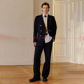 Men's Suits 2 Pieces Jacket Pants Business Casual Blazer Set Formal Wedding Groom Pants Set Tuxedos Trajes Para Hombre