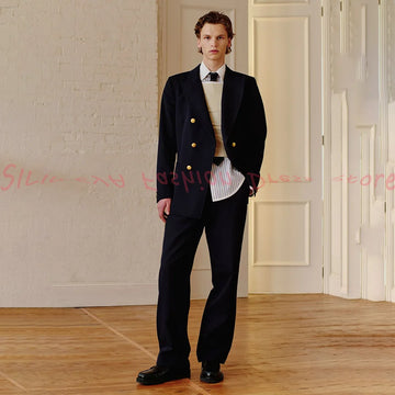 Men's Suits 2 Pieces Jacket Pants Business Casual Blazer Set Formal Wedding Groom Pants Set Tuxedos Trajes Para Hombre