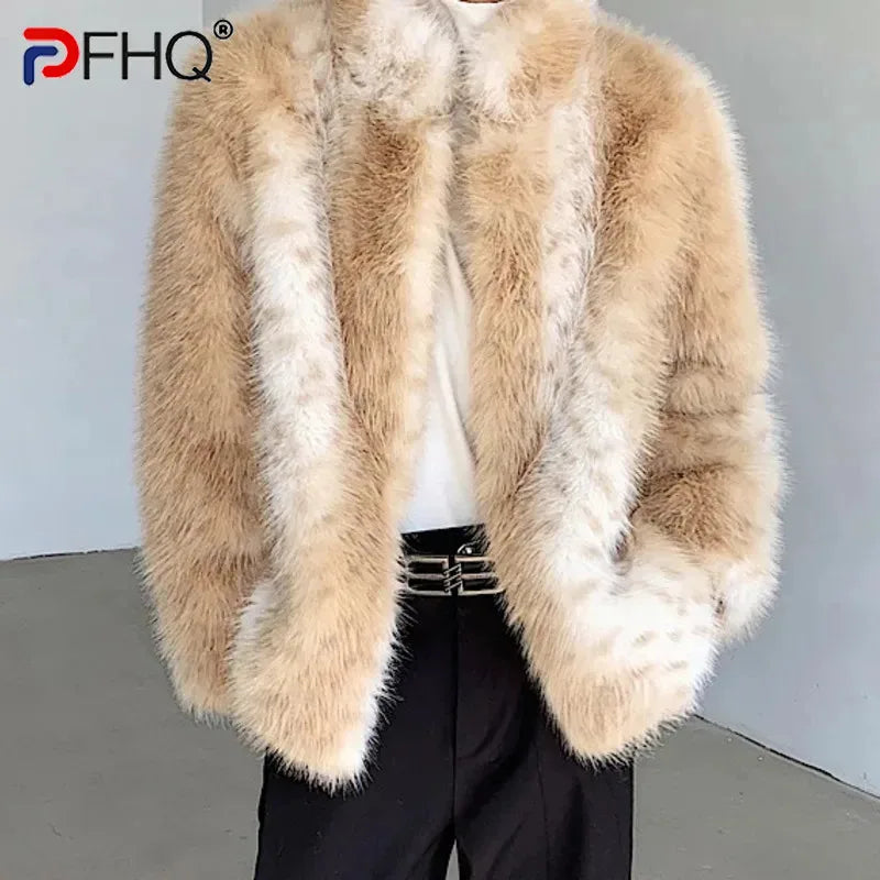 PFHQ Men's Short Jackets Simple Cotton Stand Collar Tie-dyed Contrast Color Winter Overcoat 2024 Men Top Fashion Tide 9C3601