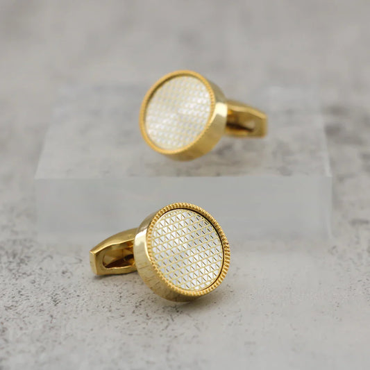 Free Shipping New Product Light Luxury Elegant Circular CD Accessories Enamel Metal Cufflinks Men's Wedding Gifts