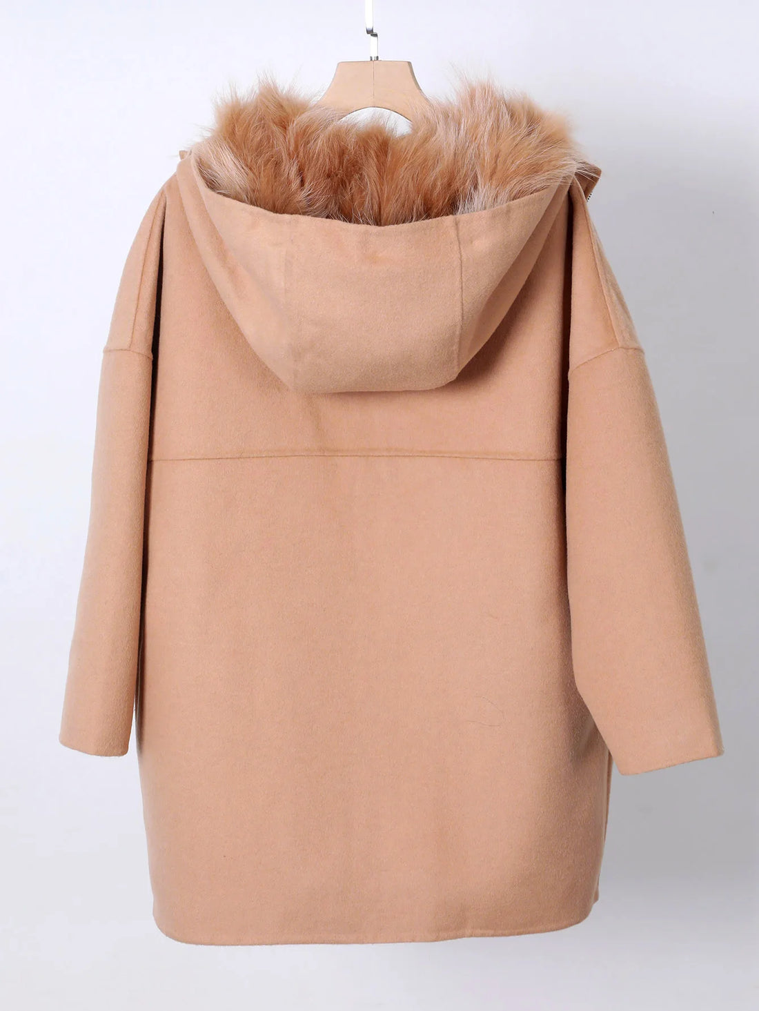 2025 New MAOMAOKONG Real Natural Fox Fur Lining Wool Blends Female Coat Winter Women Jacket Overcoat Woolen Coat