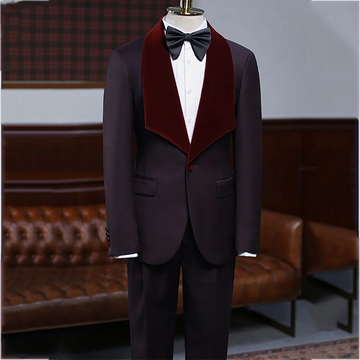 Classic Shawl Lapel High Quality Men Suit Chic Single Button Handsome Gentleman Business Casual Male Outfit Two Piece Set