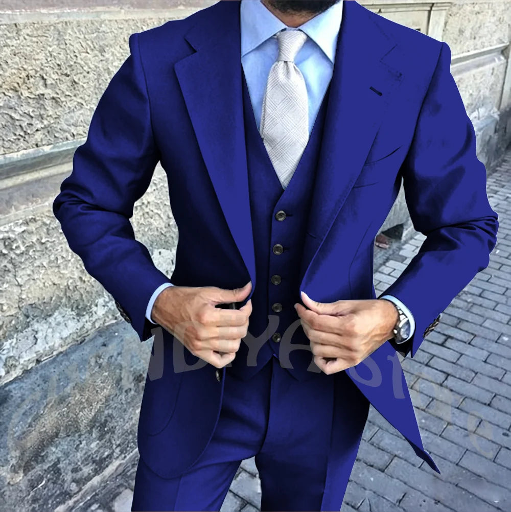 Latest Design Brown Man Work Suit Groom Tuxedos Notch Lapel Mens Business Suits Wedding  Dress Suit Sets (Jacket+Pants+Vest+Tie)