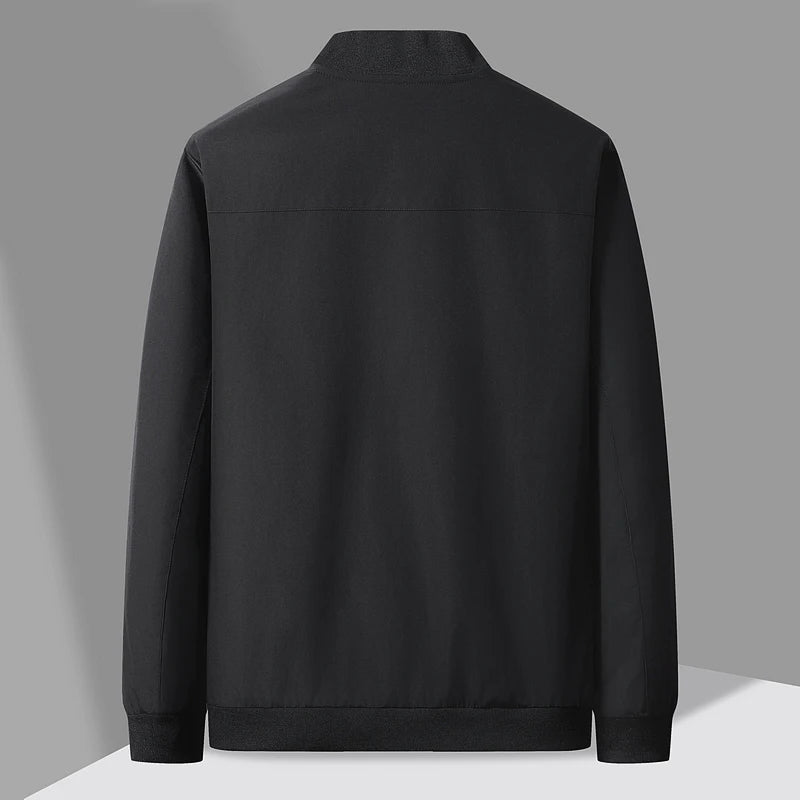 Spring and Autumn New Baseball Collar Short Loose Solid Color Jacket Men's Business Casual Thin Coat Trend