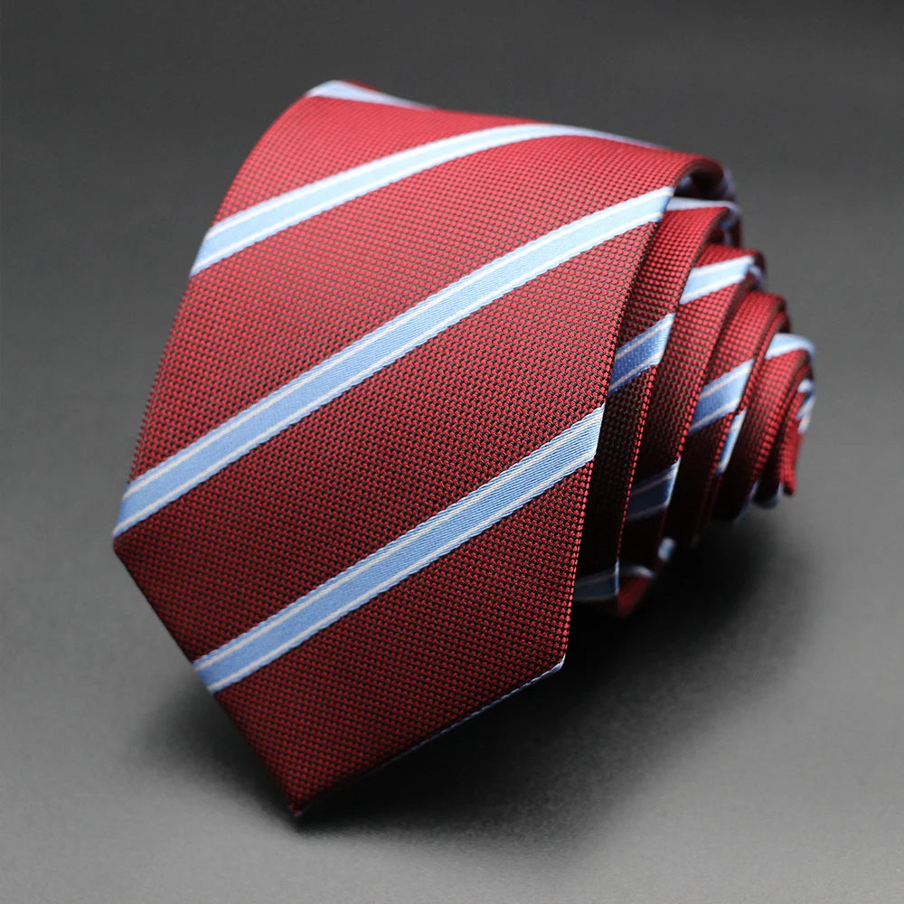 Tie Gravatas Fashion Wholesale Woven Striped Necktie Wedding Accessories Blue Man Fit Group Party Office Neck Ties