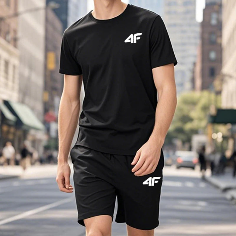 2025 Hot Sale Men's T-shirt and Walking Shorts 2pcs Set Summer Daily Casual Sports Jogging Suit Home Outdoor Comfort Cool Outfit