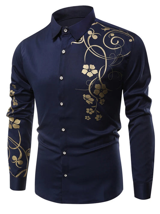 Men's casual long sleeved shirt, fashionable digital printed men's outdoor top