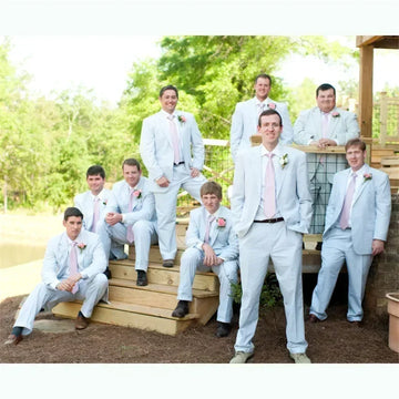 2 Piece 2024 Sky Blue Formal Wedding Elegant Men Suit Groom Tuxedo Prom Slim Fit Blazers Hombre Casual High Quality Custom  Set