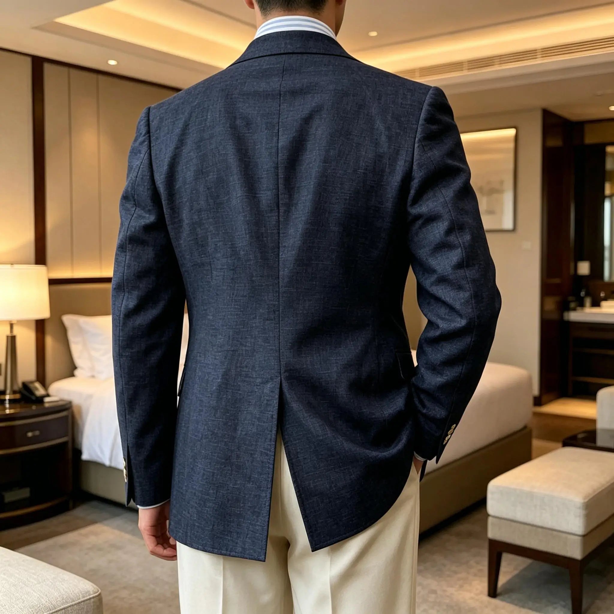Men Natural Linen Blazer Suit Jacket Breathable Slim Fit Single Breasted Business Office Wedding Party Smart Casual Outerwear