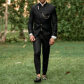 Mens 2 Piece Black Tuxedo Suit Slim Fit Suits for Men Wedding Prom Tuxedo Single Breasted Blazer Pants Set costumes hommes