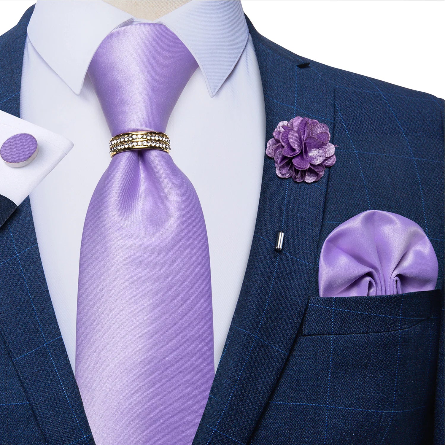 8cm Men Silk Tie White Solid Necktie Men's Formal Wedding Party Ties Cufflinks Hanky Flower Brooch Set Men Gift Corbatas DiBanGu