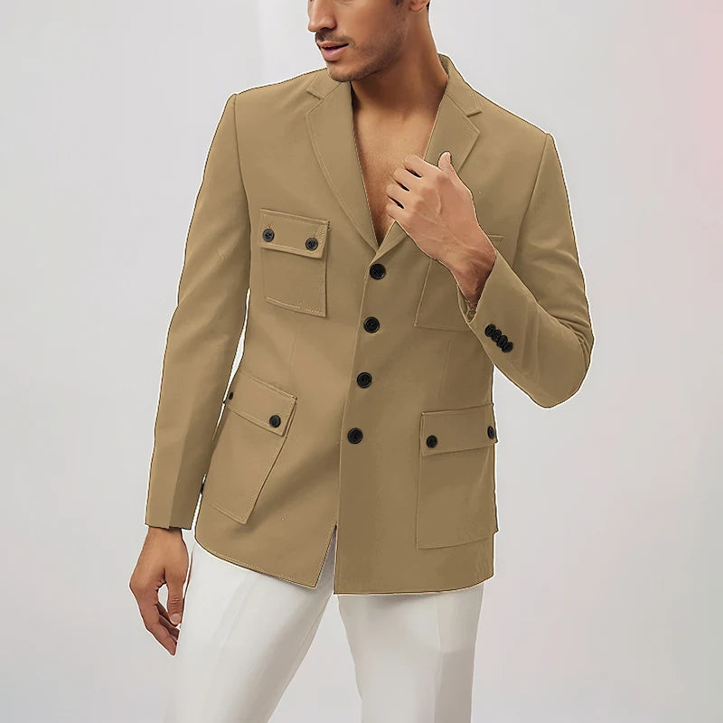 2025 New Style Stylish Men's Suit 2 Pieces Jacket Pants Casual Travel Commute Work Office Male Suits Set