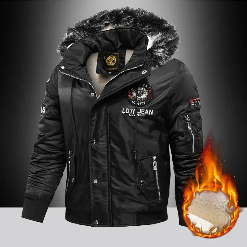 Thick Down & Parka Coat Oversize Plus Velvet Thick 2025 Brand Keep Warm Winter Men's Black Blue Red  Padded Jacket Coat Men
