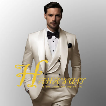 Male Suits Slim Fit 2025 3-Pieces Men Wedding Suit Blazer Vest Pants with