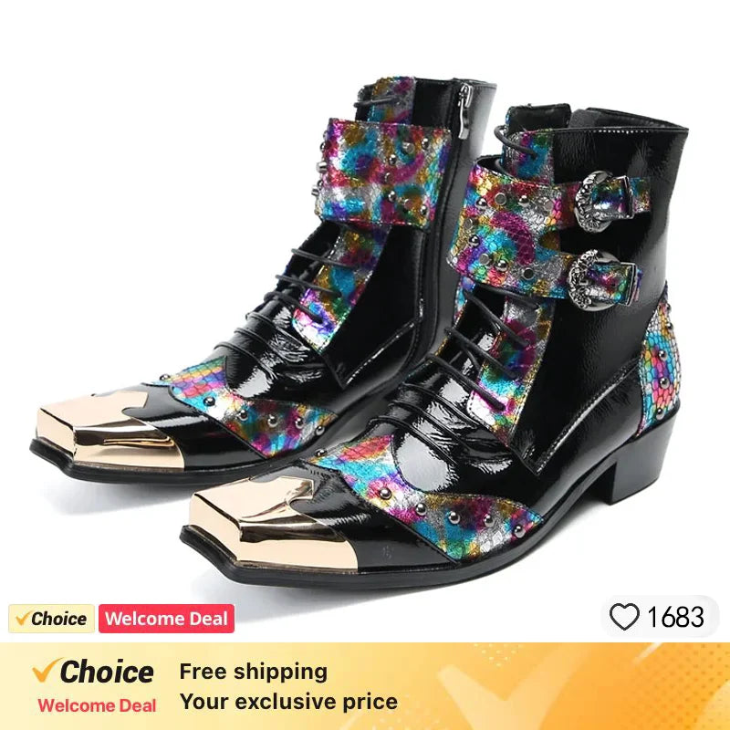 Boots Men Brand Wedding Dress Shoe Genuine Leather Party Wedding Luxury Casual Formal Fashion Shoes Men's Chelsea Boots